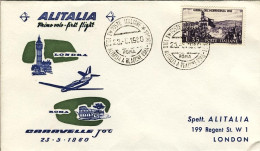 1960-Alitalia I^volo Caravelle Jet Roma-Londra Del 23 Maggio - Posta Aerea