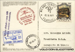 1977-"centenario 1^ Decollo Verticale Elicoptero Enrico Forlanini"trasportata Co - Airmail