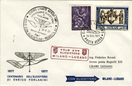 Vaticano-1977 Lettera Illustrata Centenario Dell'elicottero Di Enrico Forlanini  - Airmail