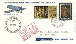1980-Vaticano Aerogramma Lettera Illustrata Anniversario Della Prima Traversata  - Luchtpost