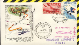 1970-inaugurazione Attivita' Volovelistica Estiva,volo Postale AIDA Del 26 April - 1961-70: Marcofilie