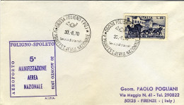 1970-busta Con Bollo Speciale 5^ Manifestazione Aerea Nazionale Aeroporto Folign - Airmail