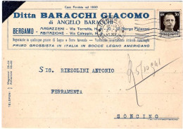 1941-cartolina Con Intestazione Pubblicitaria Ditta Baracchi Di Bergamo (1^ Gros - Marcofilie