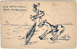 1934-cartolina Dipinta A Cura Degli Allievi Ufficiali Di Artiglieria Da Campagna - Humour