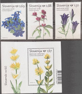 SLOVENIA 2023 Flora - Gentians Set **MNH Michel # 1573,1574,1575,B149 - Slovenië