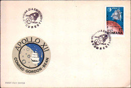 1969-Romania S.1v.su Raccomandata Fdc Illustrata "Apollo 12" - FDC