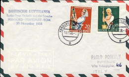 1958-Germania I^volo Lufthansa Amburgo Roma Del 30 Novembre - Storia Postale