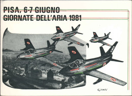 1981-cartolina Pisa Giornata Dell'aria Con Annullo Figurato XX Mostra Filatelica - 1981-90: Marcophilia