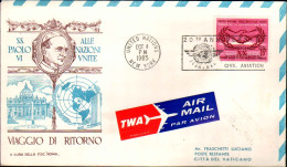 1965-Nazioni Unite Viaggio Papale Paolo VI Nazioni Unite Vaticano Del 4 Ottobre - Altri & Non Classificati