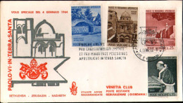 Vaticano-1964 Viaggio Papale Paolo VI Vaticano-Gerusalemme Del 4 Gennaio Fdc Ven - FDC