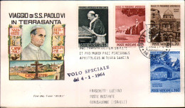 Vaticano-1964 Raccomandata Viaggio Papale Paolo VI Vaticano-Gerusalemme Del 4 Ge - Luchtpost