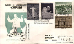 Vaticano-1964 Raccomandata Viaggio Papale Paolo VI Vaticano-Bombay Del 2 Dicembr - Luftpost