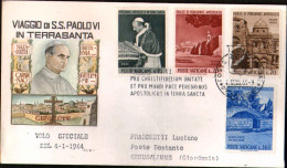 Vaticano-1964 Venetia Raccomandata Viaggio Papale Paolo VI Vaticano-Gerusalemme  - Luchtpost