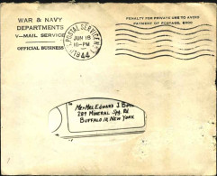 1944-U.S.A. Busta Del War E Navy Dept. Con All'interno Lettera Microfilmata Annu - Marcophilie
