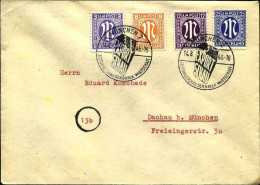 1946-Germania Zona Alleata Busta Affrancata Con 3p.+8p.+12p.+25p.Lettera M In Ca - Sonstige & Ohne Zuordnung