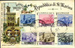 1949-San Marino Intero Postale 10c.palazzo Del Consiglio Senza "VR"con Francobol - Postwaardestukken