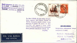 1964-collegamento Aereo Postale Notturno Torino-Genova Via Roma - 1961-70: Marcophilia