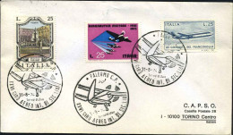 1974-lettera Variamente Affrancata Con Annullo Palermo XXVI Giro Aereo Int.di Si - Airmail