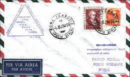 1964-collegamento Aereo Postale Notturno Linea Roma-Pisa - 1961-70: Marcophilia