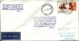 1964-collegamento Aereo Postale Notturno Torino-Alghero Via Roma - 1961-70: Storia Postale
