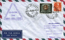 1964-collegamenti Aereo Postali Notturni Linea Torino-Roma-Torino Tratta Roma To - 1961-70: Marcophilie