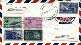 1958-U.S.A. Lettera Con Bella Affrancatura Multicolore Diretta In Germania - Poststempel