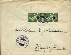 1948-Finlandia Busta Affrancata Coppia 6m.+1 Pro Tubercolotici - Storia Postale