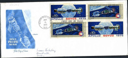 1975-U.S.A. Lettera Fdc Apollo Soyuz Due Valori In Quartina Se Tenant - 1971-1980