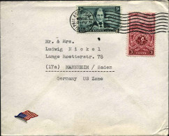 1948-U.S.A. Lettera Con Bella Affrancatura Bicolore Diretta In Germania US Zone - Marcophilie