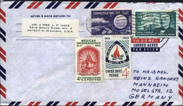 1960-U.S.A. Lettera Con Bella Affrancatura Multicolore Diretta In Germania - Marcophilie