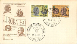 1980-s.2v."Europa-Antonio Pigafetta"su Fdc Illustrata - FDC