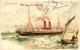 PASSENGER BOAT / LA CHAMPAGNE  1910 - Steamers