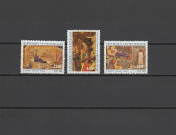 Central Africa 1986 Paintings Botticelli, Di Bondone, Christmas Set Of 3 MNH - Religieux