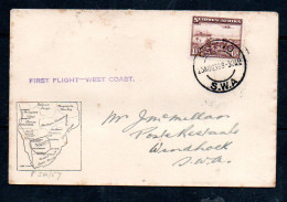 SOUTH  WEST AFRICA - 1939- FIRST FLIGHT CARD =WEST COAST - Südwestafrika (1923-1990)
