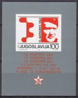 JUGOSLAWIEN  Block 29, Postfrisch **, 13. Kongress Des Bundes Der Kommunisten Jugoslawiens  1986 - Blocks & Kleinbögen