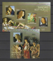 Central Africa 2014 Paintings Botticelli Sheetlet + S/s Imperf. MNH -scarce- - Sonstige & Ohne Zuordnung