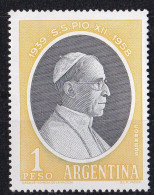 (Argentinien 1959) Gedenken An Papst Pius XII. **/MNH (A5-19) - Pausen