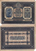 Italy / 10 Lire / 1918 / P-M6(a) / VF - Autres & Non Classés