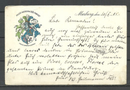 Deutschland Germany Burschenschaft  Masso-Nassovia Marburg O 1905 Academical Corporation Coat Of Arms Wappe, Used - Ecoles