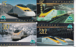 AUSTRALIA - Eurostar Train, Set Of 4 Paytel Telecards, Tirage 5000, 09/98, Mint - Treinen
