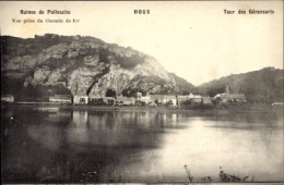 CPA Houx Wallonie Namur, Ruinen Von Poilvache, Blick Von Der Eisenbahn Aus - Autres & Non Classés