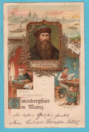 MAINZ Gutenbergfeier Festpostkarte 1900 Mannheim - München - Mainz