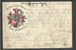 Deutschland Germany Akademischer Verein O 1904 Darmstadt Coat Of Arms Wappe Studentica, Used - School
