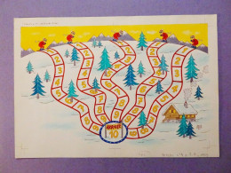 Planche Originale CLAUDE DUBOIS Jeu - Descente à Skis, Couleurs Signée 1983 TBE - Originele Tekeningen