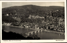 CPA Heidelberg Am Neckar, Blick Vom Philosophenweg, Brücke - Autres & Non Classés
