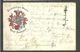 Deutschland Germany Akademischer Verein O 1905 Darmstadt Coat Of Arms Wappe Studentica, Used - School