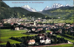 CPA Garmisch Partenkirchen In Oberbayern, Ortspanorama, Karwendelgebirge - Andere & Zonder Classificatie