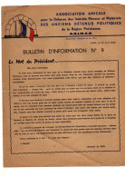 Bulletin D'information N°9 Association Amicale Défense Des Intérêts Moraux Matériels Des Anciens Détenus Politiques 1968 - Documenti