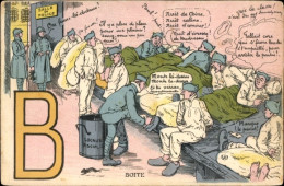 Buchstaben CPA Buchstabe B, Französische Soldaten, Polizeistube - Autres & Non Classés