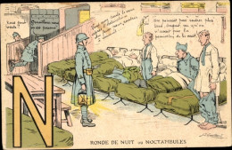 Buchstaben CPA Buchstabe N, Französische Soldaten, Schlafstube - Autres & Non Classés